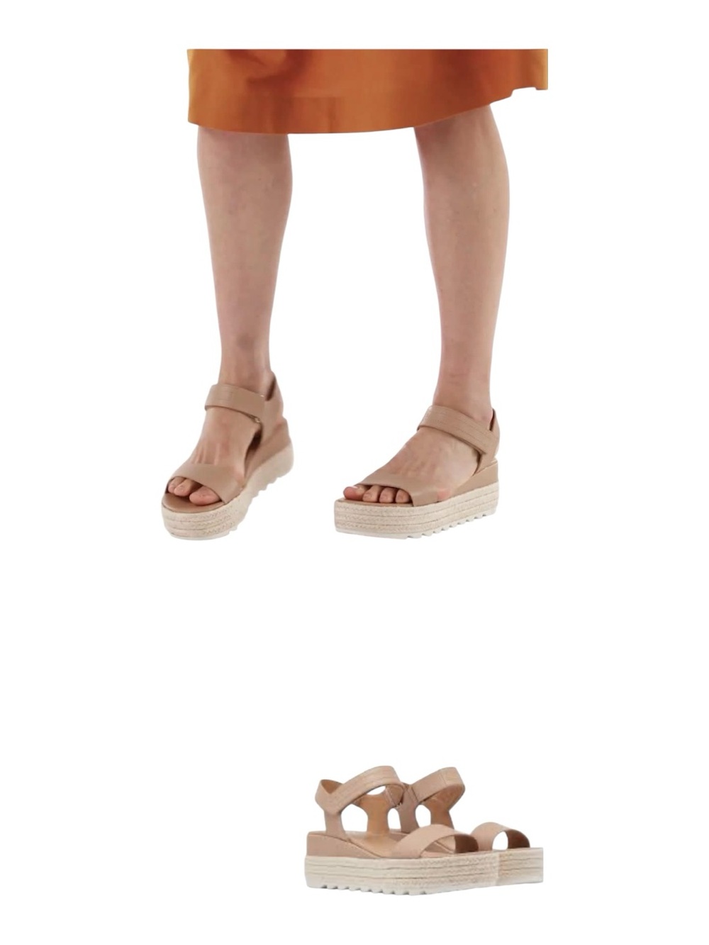 Sorel Cameron Flatform sandals Tan Leather Espadrille size 8 - Picture 13 of 13
